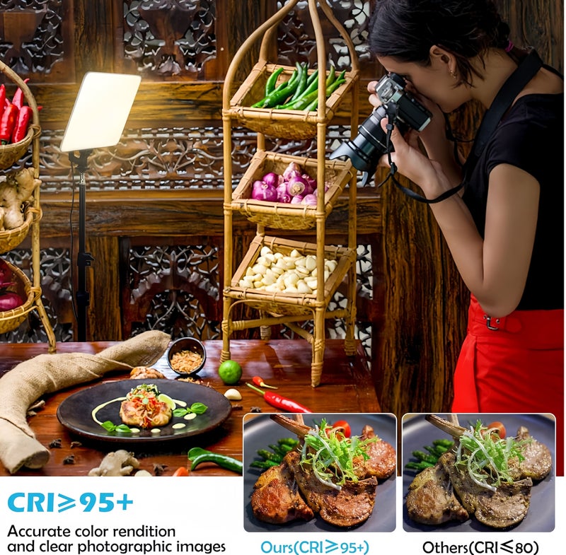 Glanfen 12 inch LED Video Light Kit,2700K-7500K 10W Photography Studio Light with Tripod Stand and Phone Holder for Video Recording, Game Streaming - Image 4